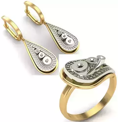  WOMAN SET RING AND EARRINGS