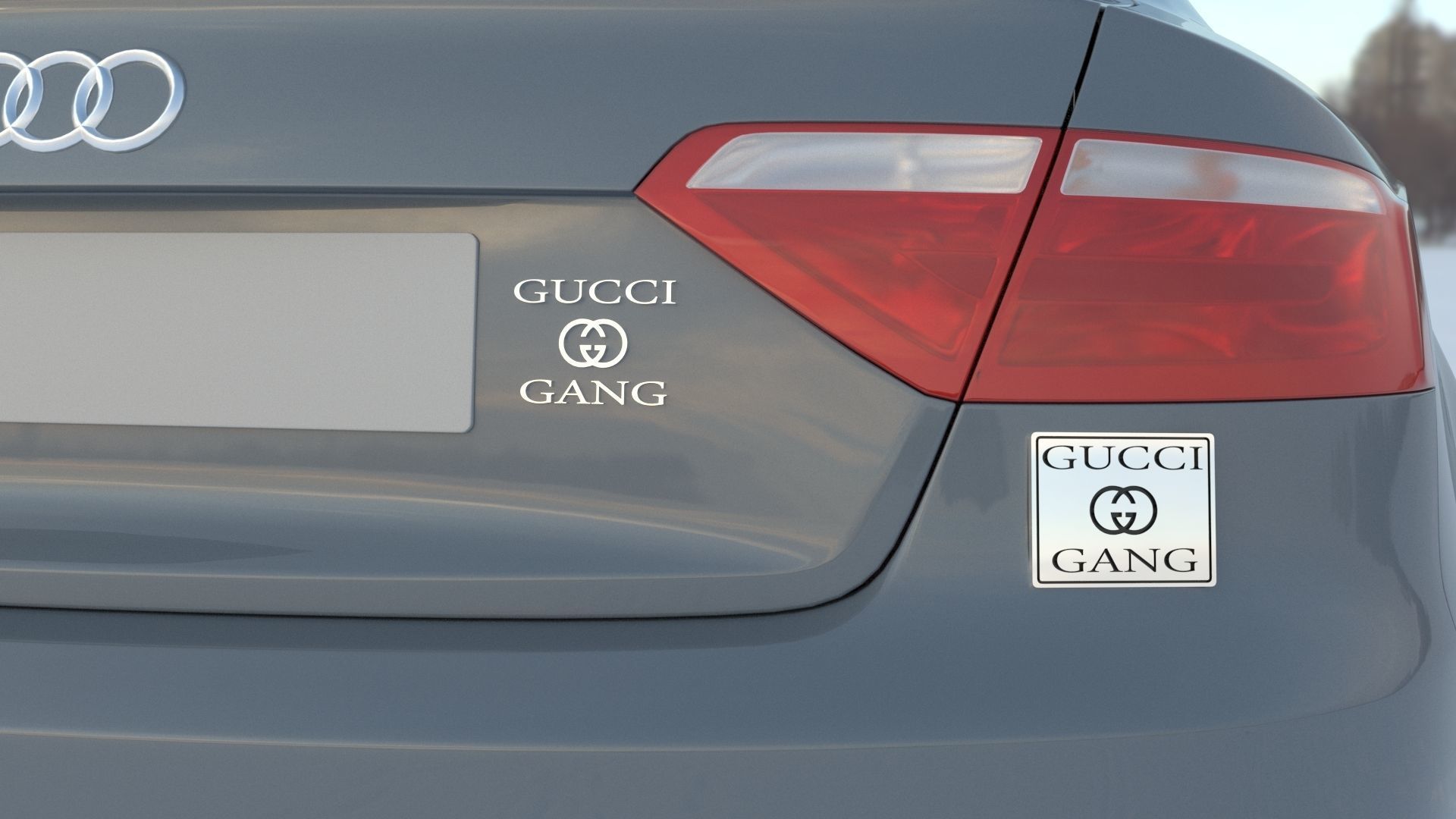 GUCCI GANG logo nameplate sticker emblem 3d model for 3D printer 3D ...