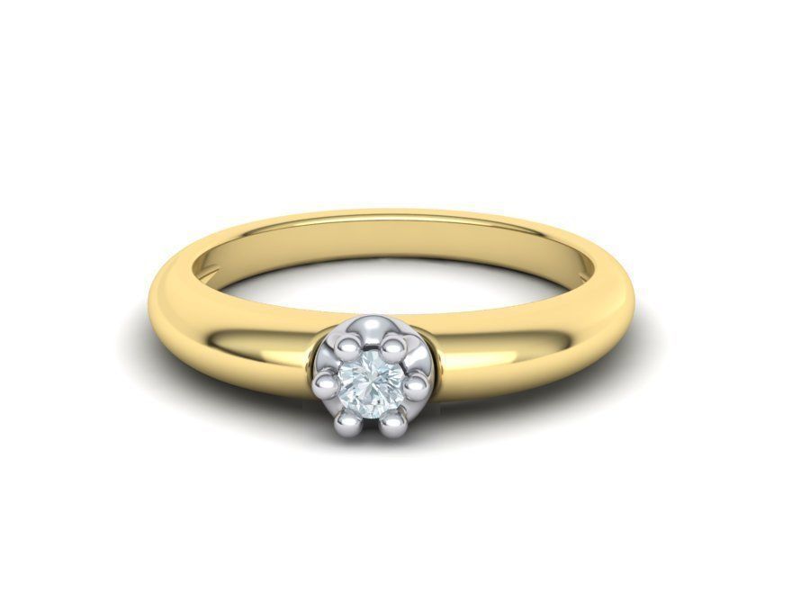 Promise Solitaire Ring 3mm stone Two shank type 3dmodel 3D print model_22