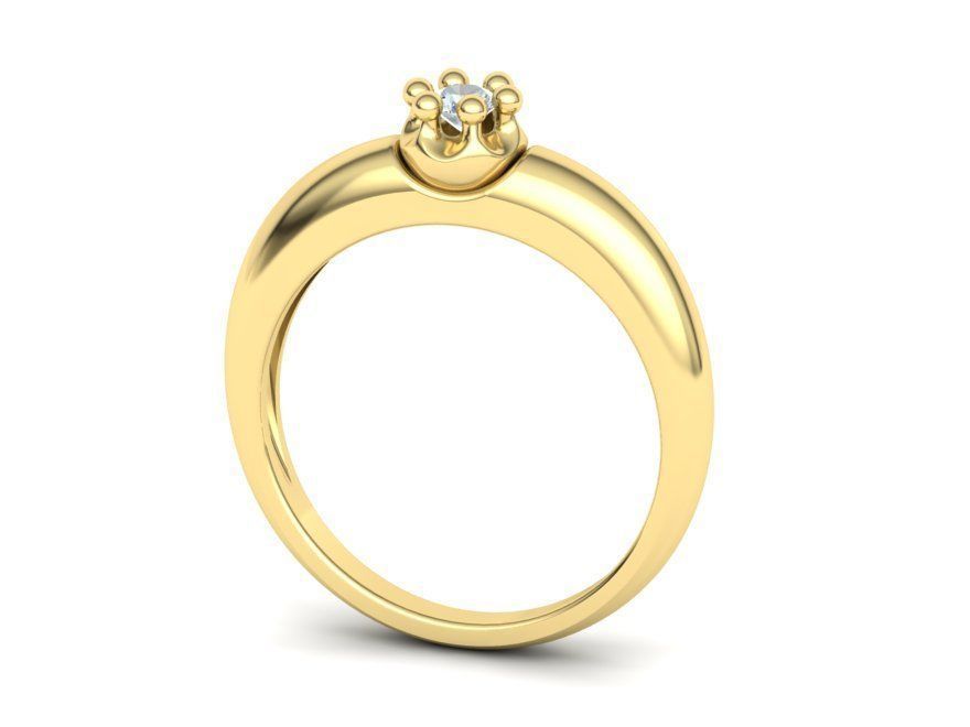 Promise Solitaire Ring 3mm stone Two shank type 3dmodel 3D print model_6