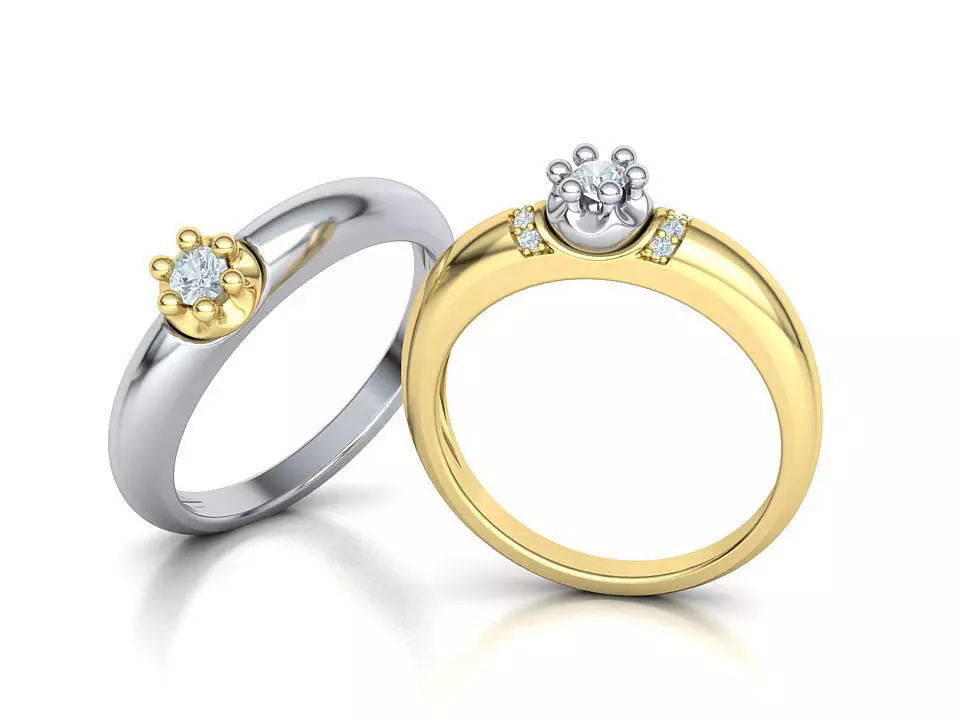Promise Solitaire Ring 3mm stone Two shank type 3dmodel 3D print model_0