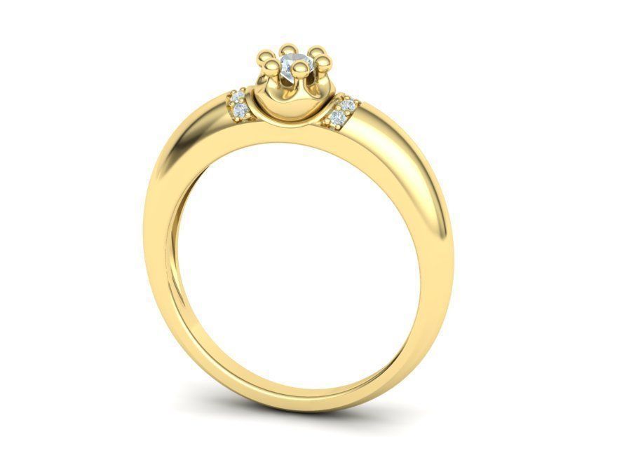 Promise Solitaire Ring 3mm stone Two shank type 3dmodel 3D print model_2