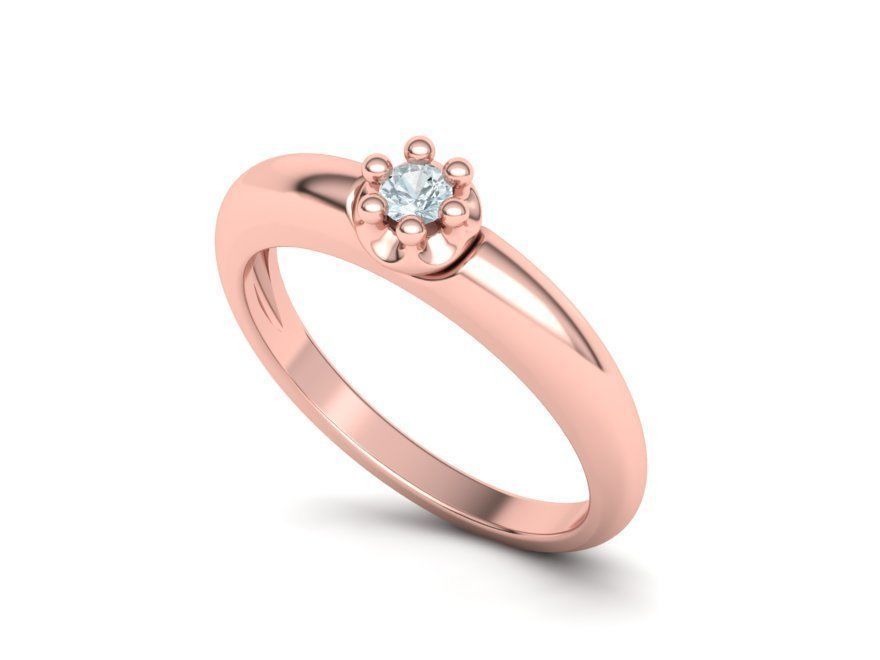 Promise Solitaire Ring 3mm stone Two shank type 3dmodel 3D print model_31