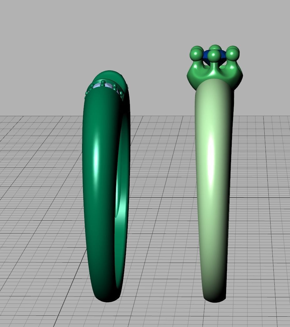 Promise Solitaire Ring 3mm stone Two shank type 3dmodel 3D print model_11