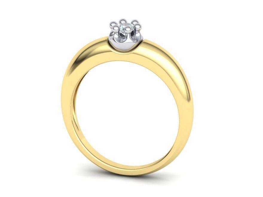 Promise Solitaire Ring 3mm stone Two shank type 3dmodel 3D print model_7