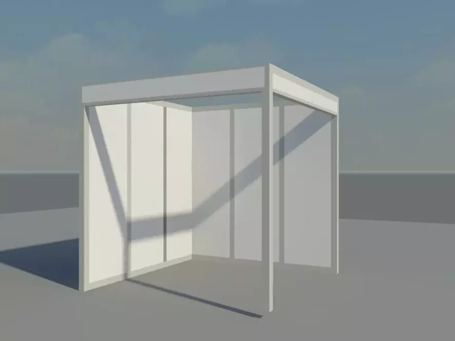 standard exhibition booth 3 Low-poly 3D model_0
