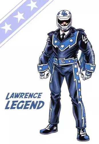 Motorcyclist lawrence legend in outfit 3D print model