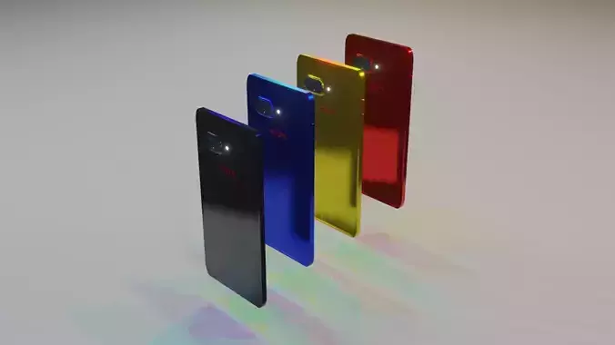Hiphone model 3d three different colored phones