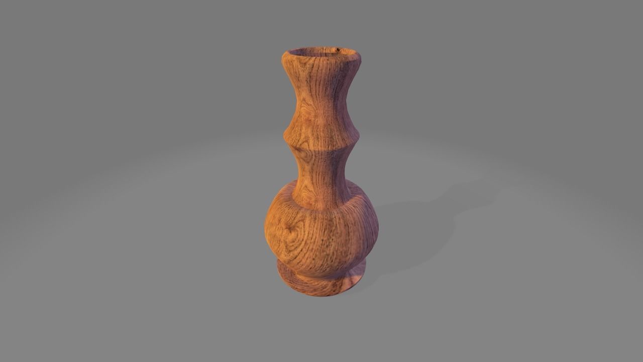 Wooden Pot - Pot 3D model Free low-poly 3D model_1