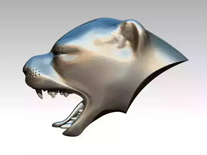 Tiger Cat Lion Angry Roar Head Bust 