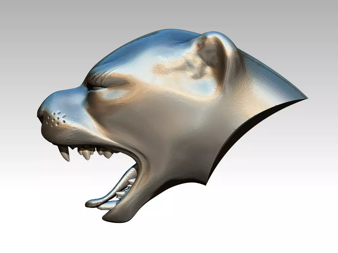 Tiger Cat Lion Angry Roar Head Bust  3D print model_0