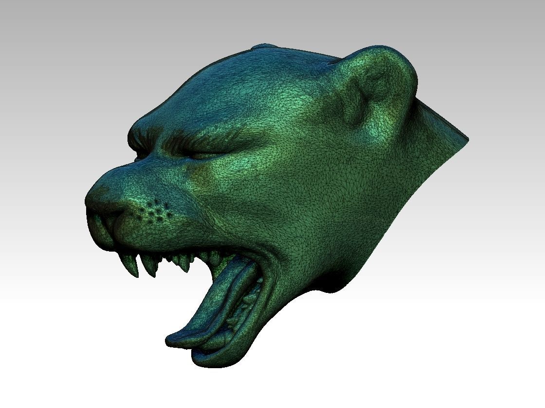 Tiger Cat Lion Angry Roar Head Bust  3D print model_4