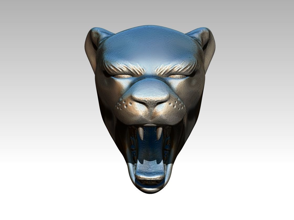 Tiger Cat Lion Angry Roar Head Bust  3D print model_1