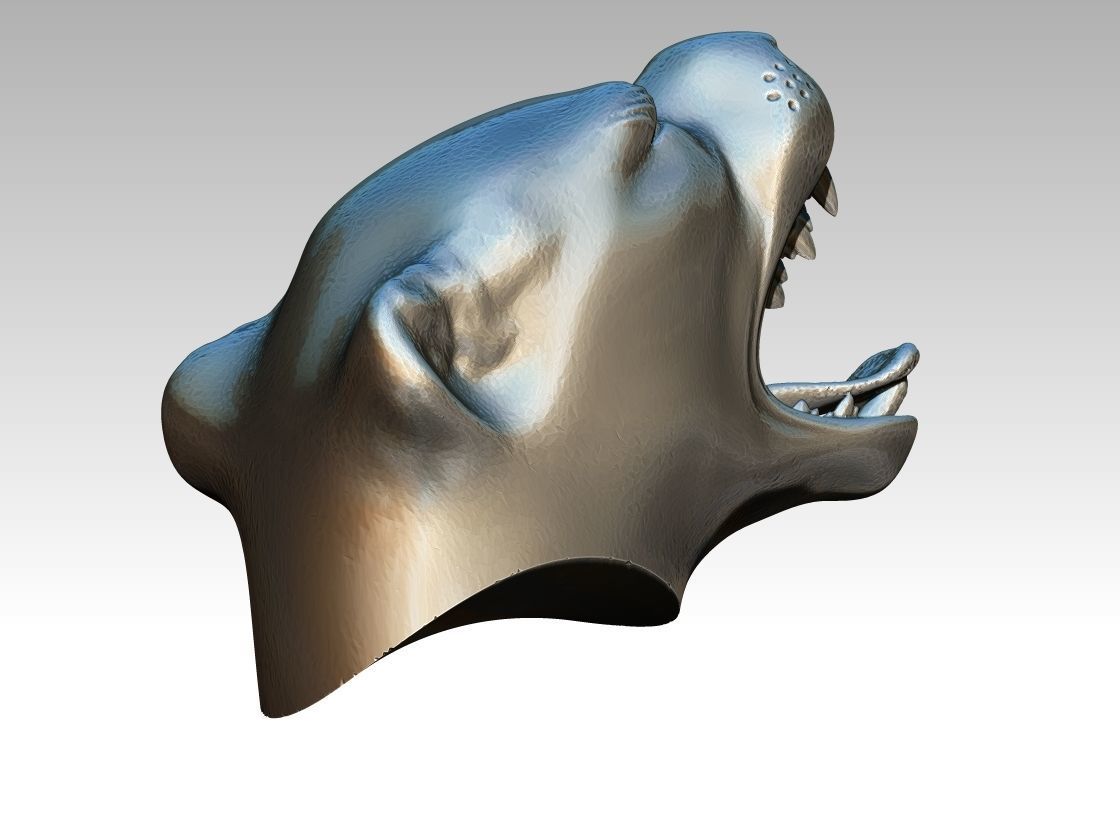 Tiger Cat Lion Angry Roar Head Bust  3D print model_3