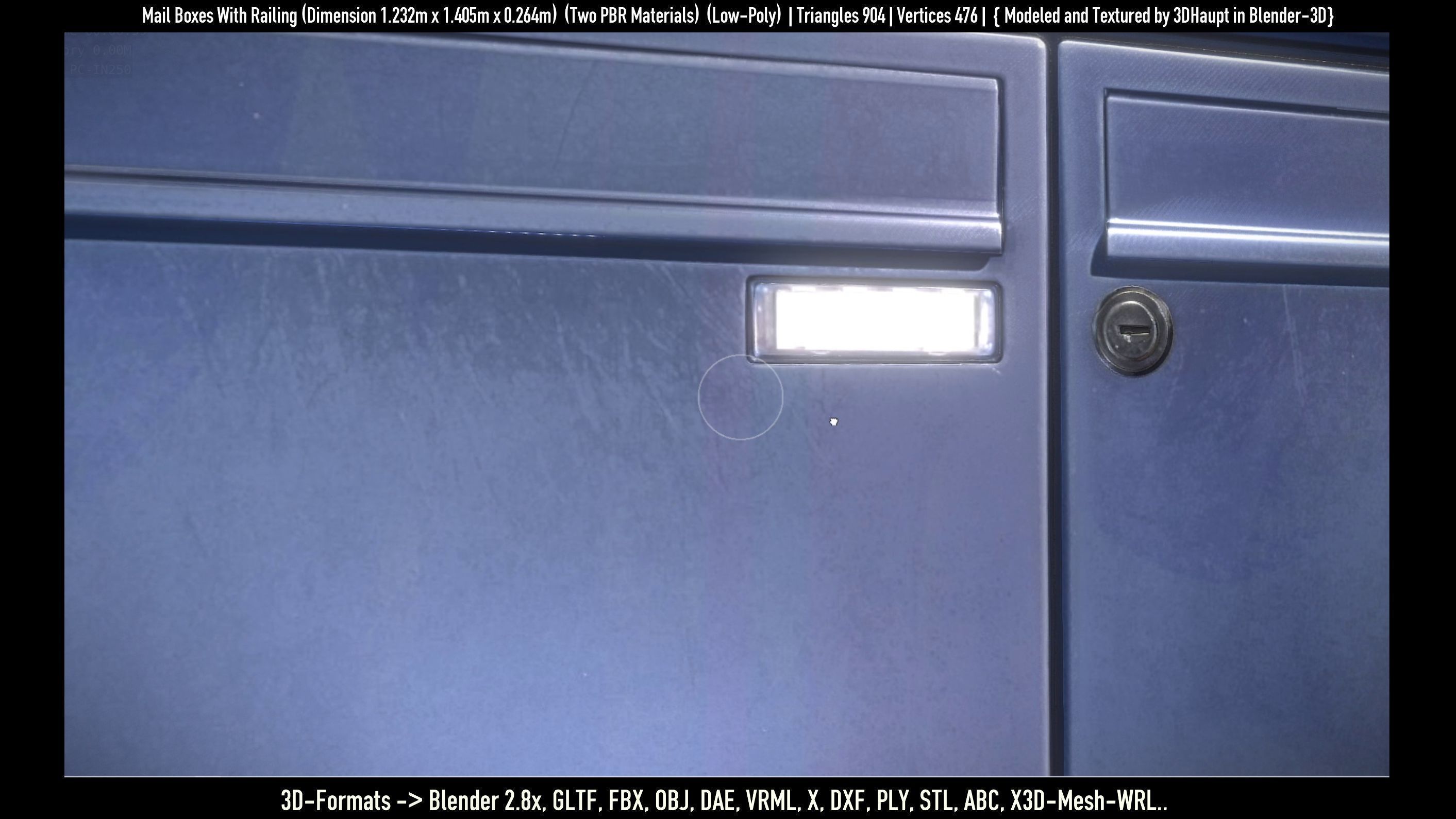 Mail Boxes with Railing Low-poly 3D model_44