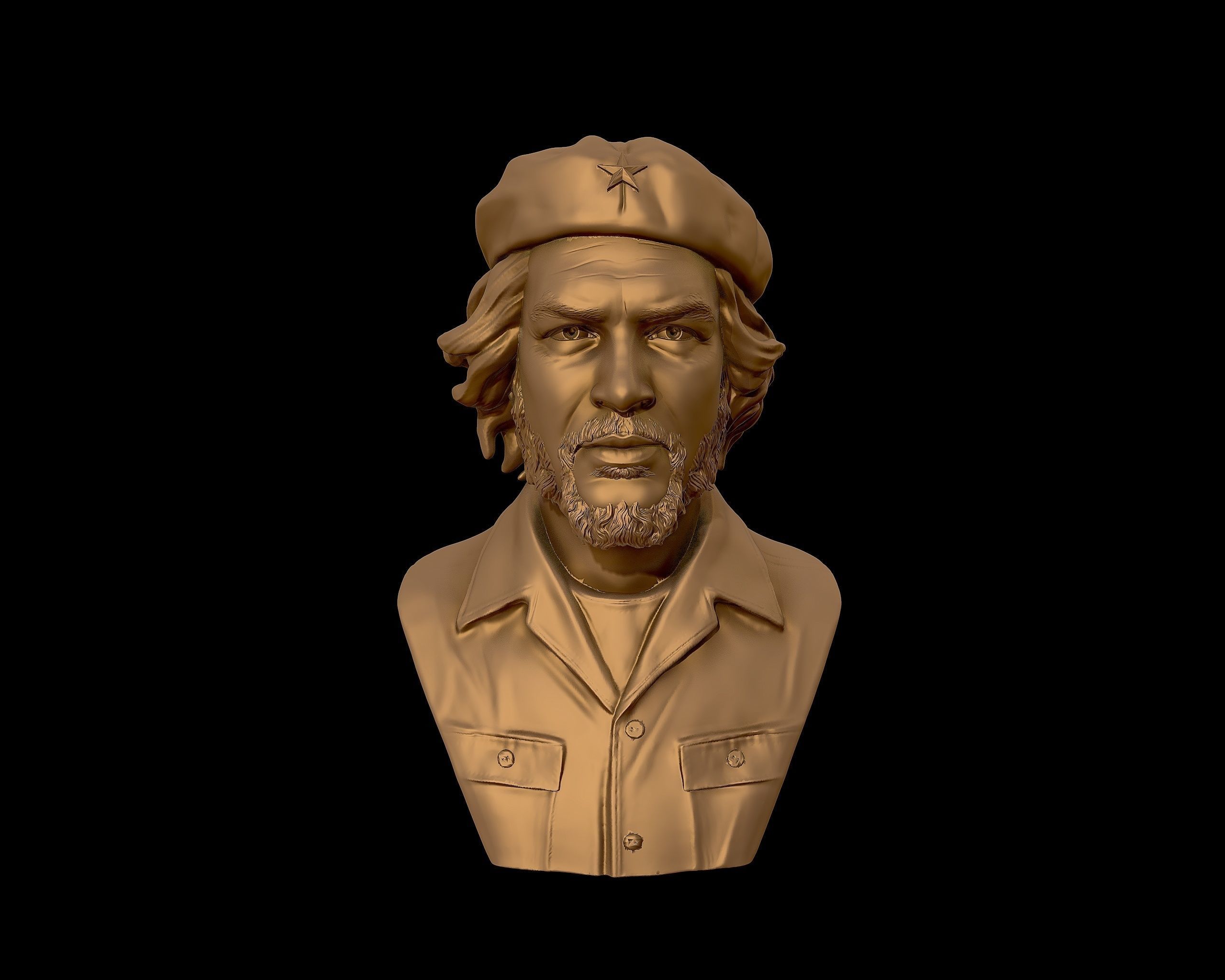Che Guevara 3D Portrait Sculpture 3D print model_19
