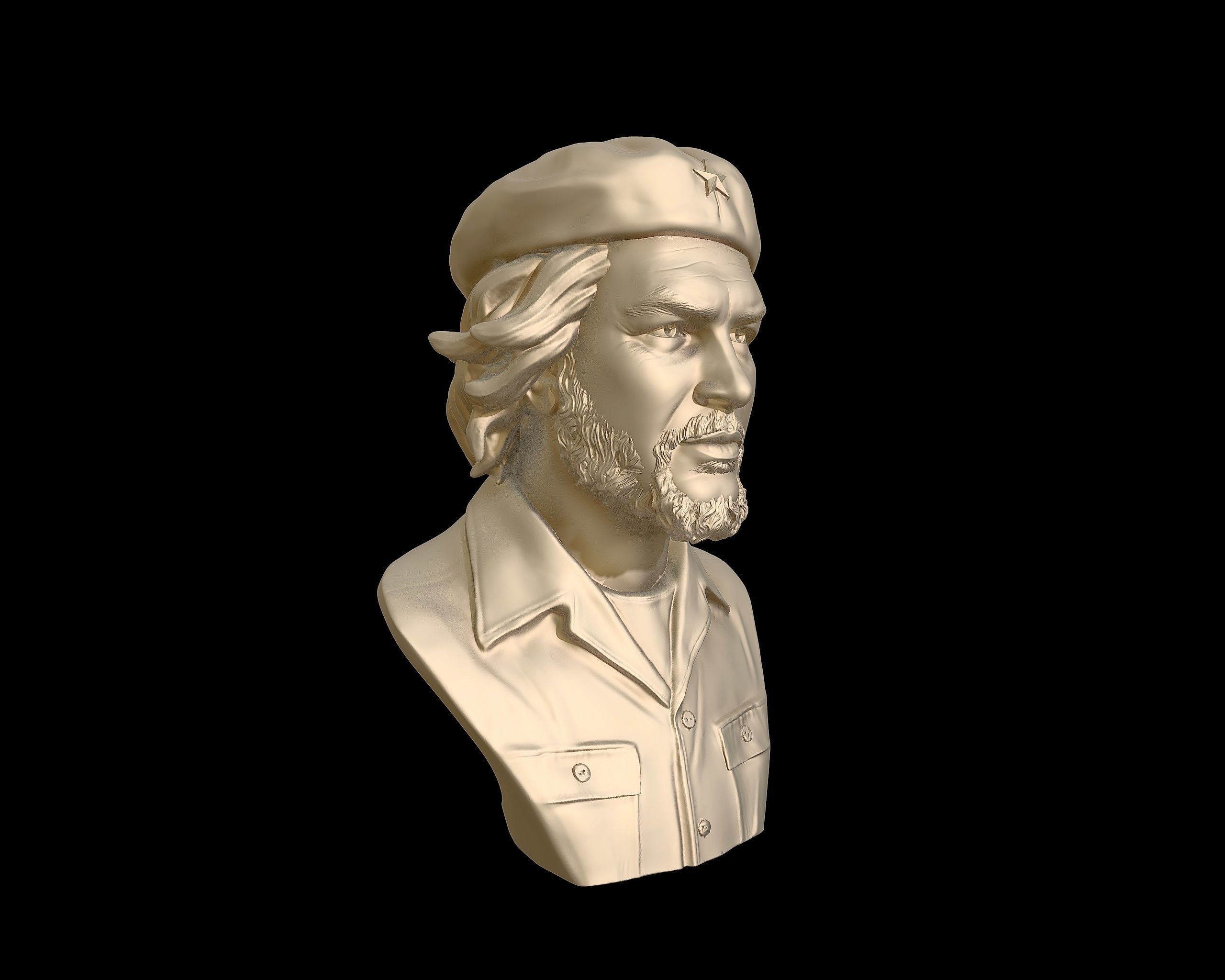 Che Guevara 3D Portrait Sculpture 3D print model_34