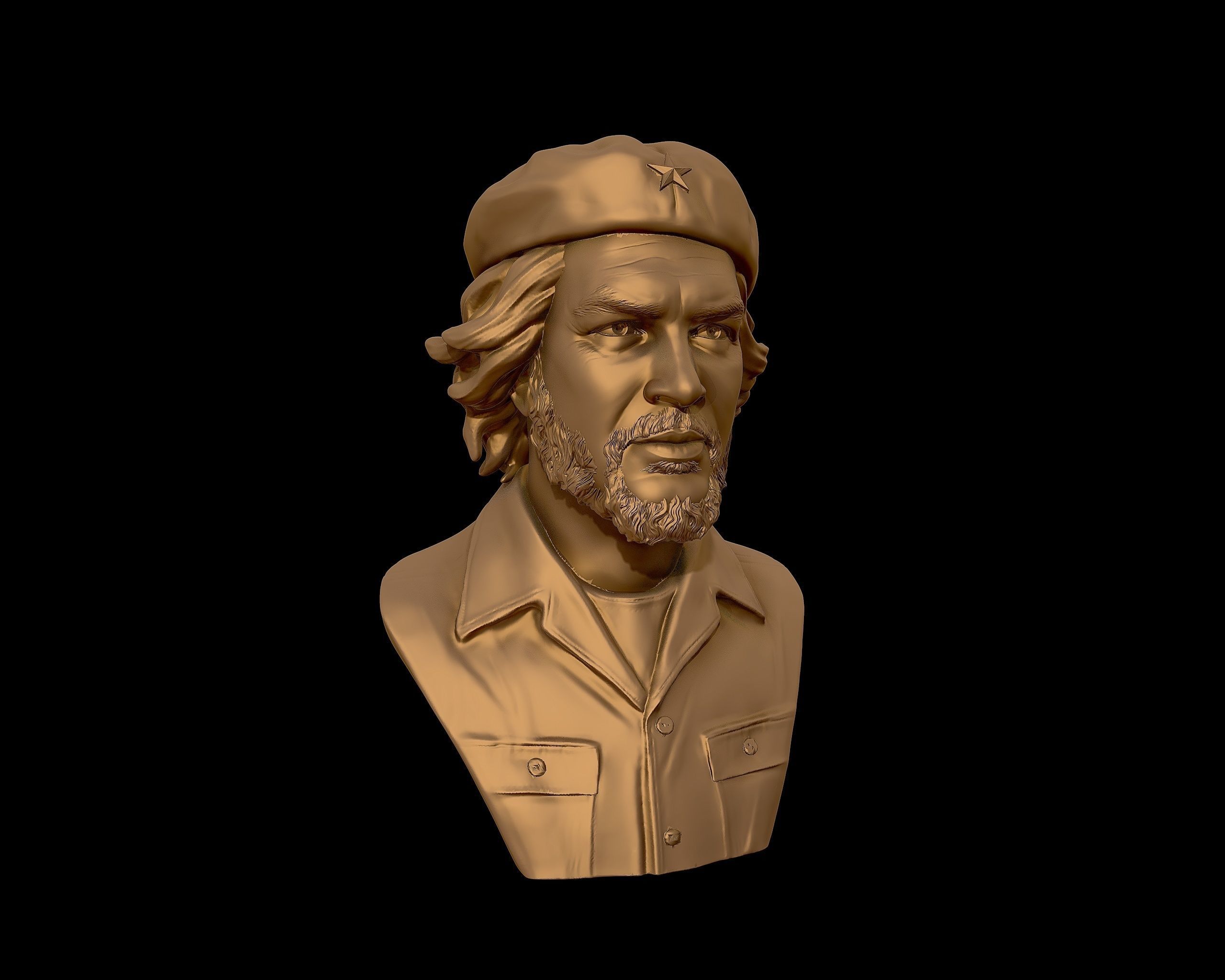 Che Guevara 3D Portrait Sculpture 3D print model_29