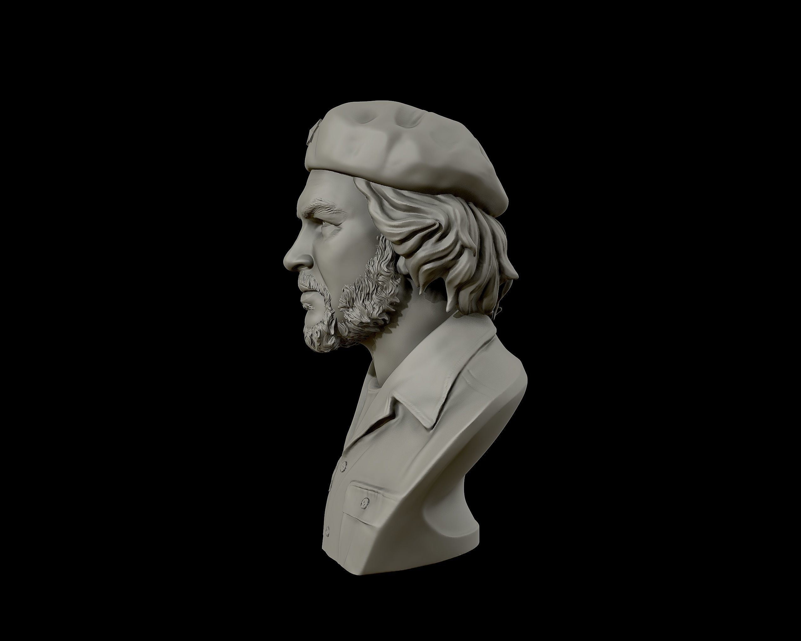 Che Guevara 3D Portrait Sculpture 3D print model_13