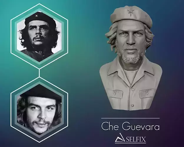 Che Guevara 3D Portrait Sculpture 3D print model