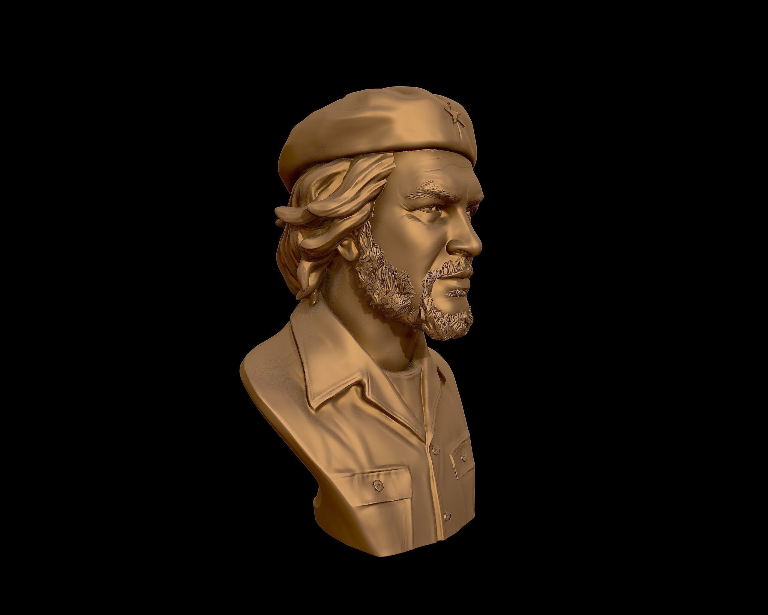 Che Guevara 3D Portrait Sculpture 3D print model_27