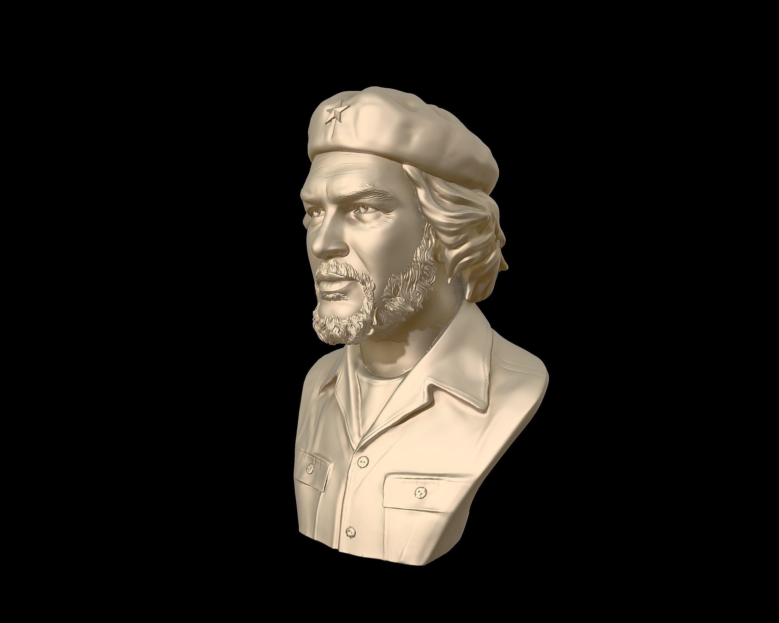 Che Guevara 3D Portrait Sculpture 3D print model_32