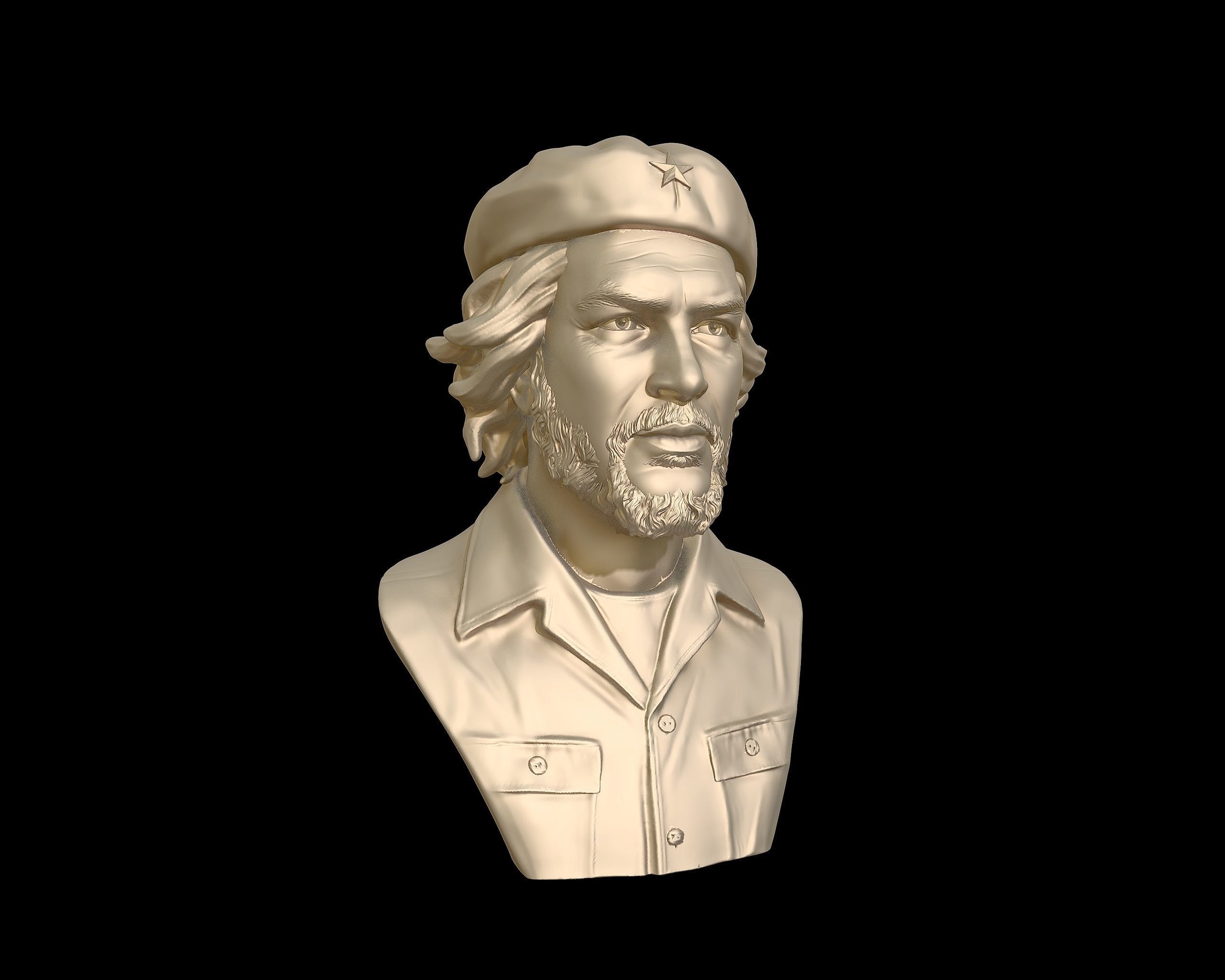 Che Guevara 3D Portrait Sculpture 3D print model_35