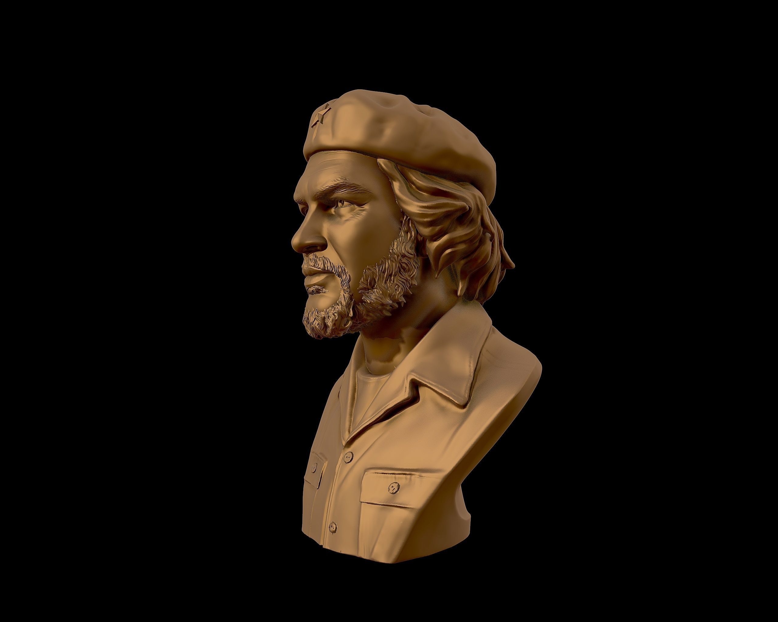 Che Guevara 3D Portrait Sculpture 3D print model_23