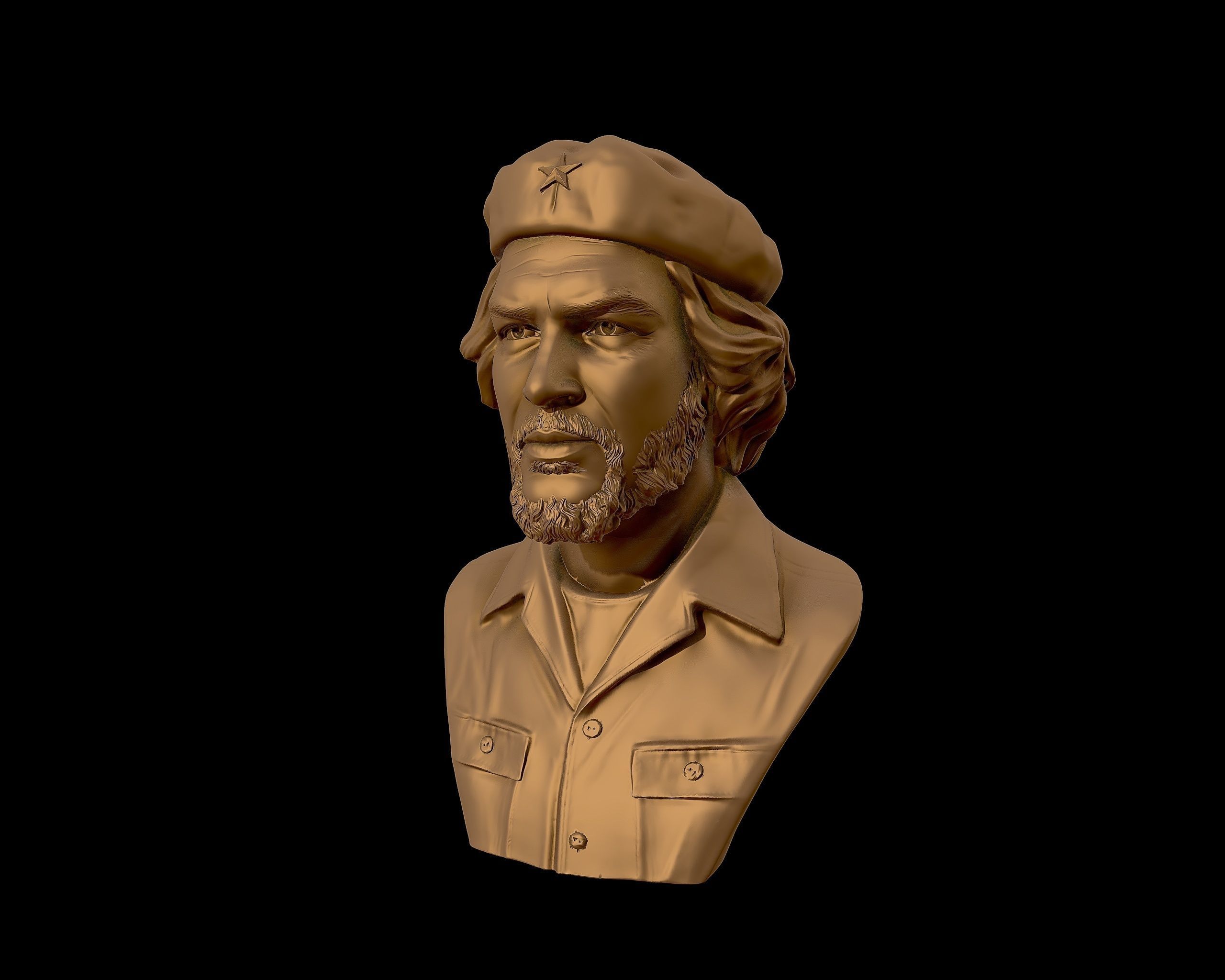 Che Guevara 3D Portrait Sculpture 3D print model_21