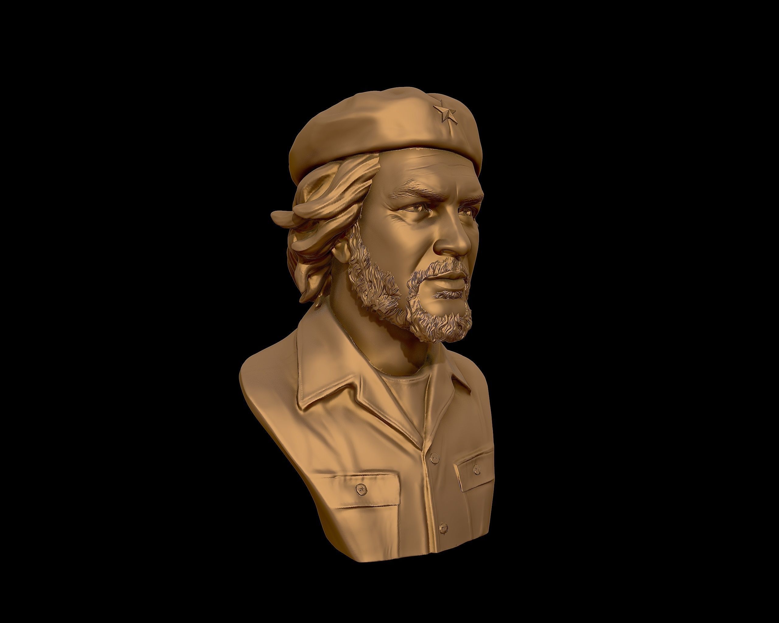 Che Guevara 3D Portrait Sculpture 3D print model_28