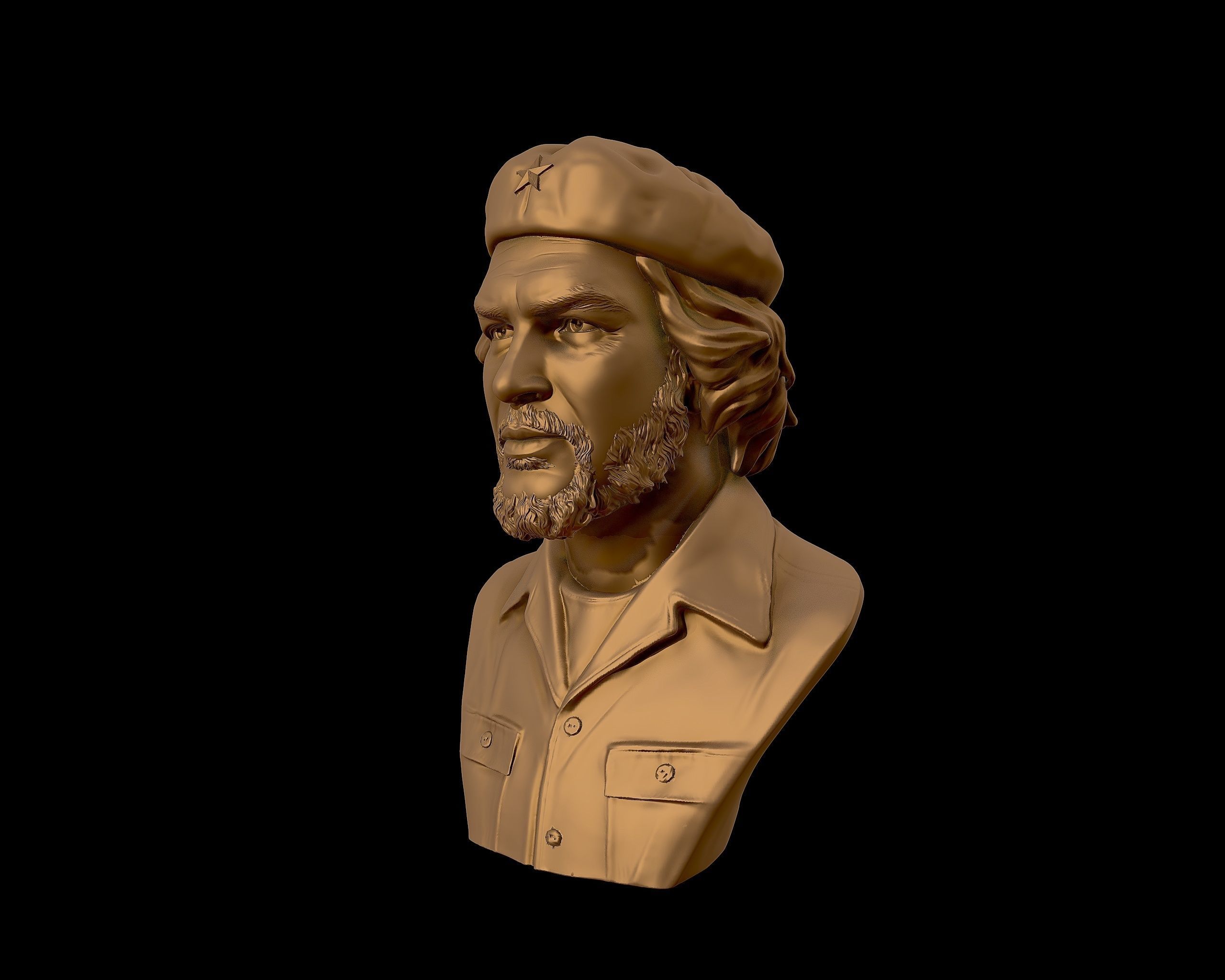 Che Guevara 3D Portrait Sculpture 3D print model_22