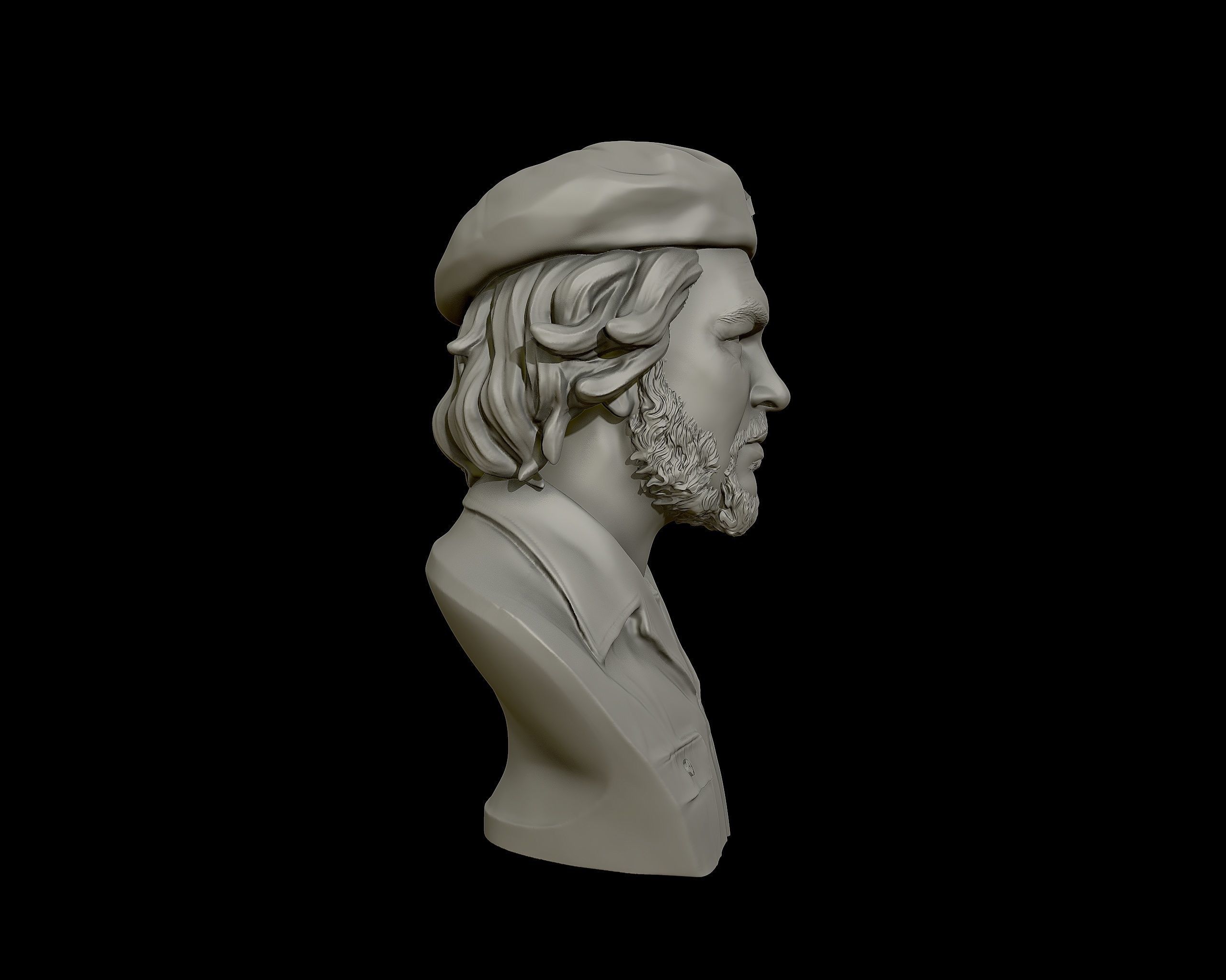 Che Guevara 3D Portrait Sculpture 3D print model_16