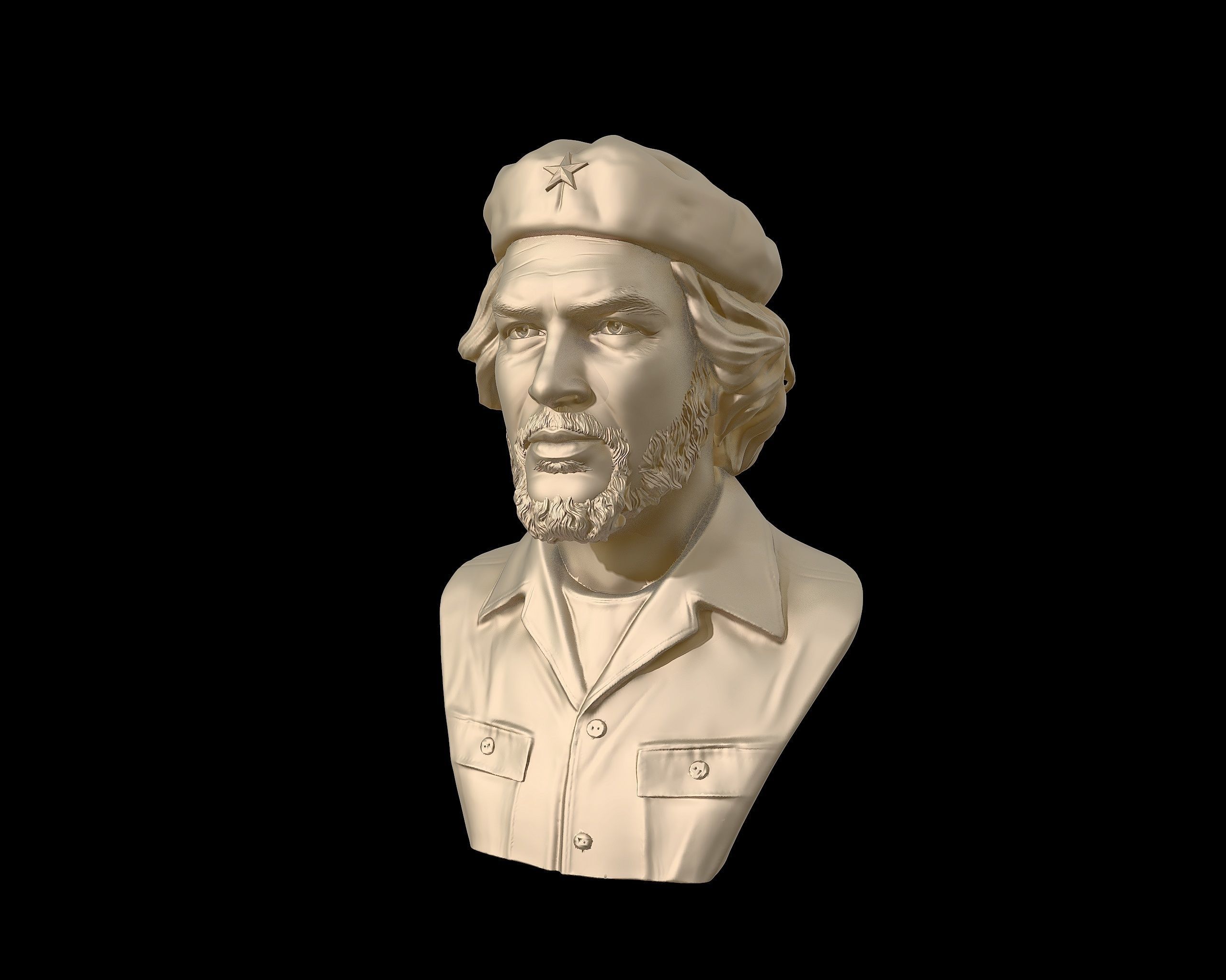 Che Guevara 3D Portrait Sculpture 3D print model_31