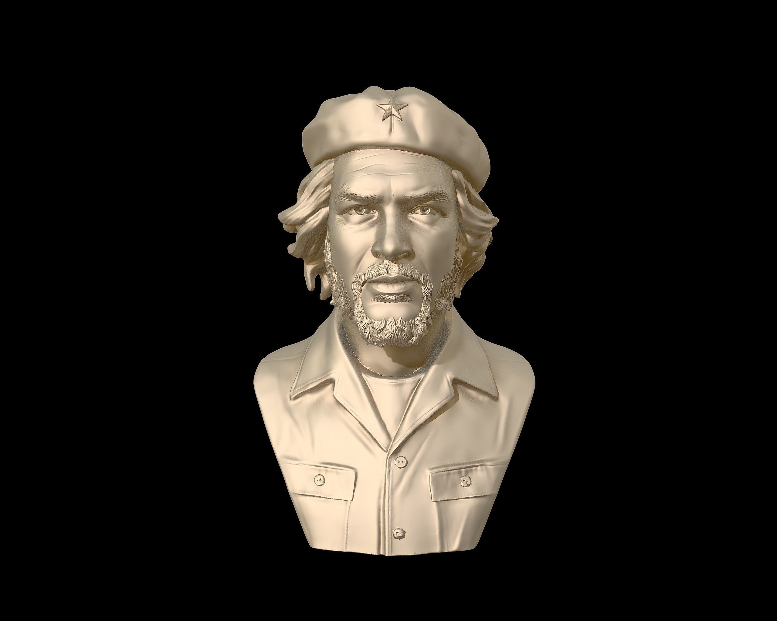 Che Guevara 3D Portrait Sculpture 3D print model_30