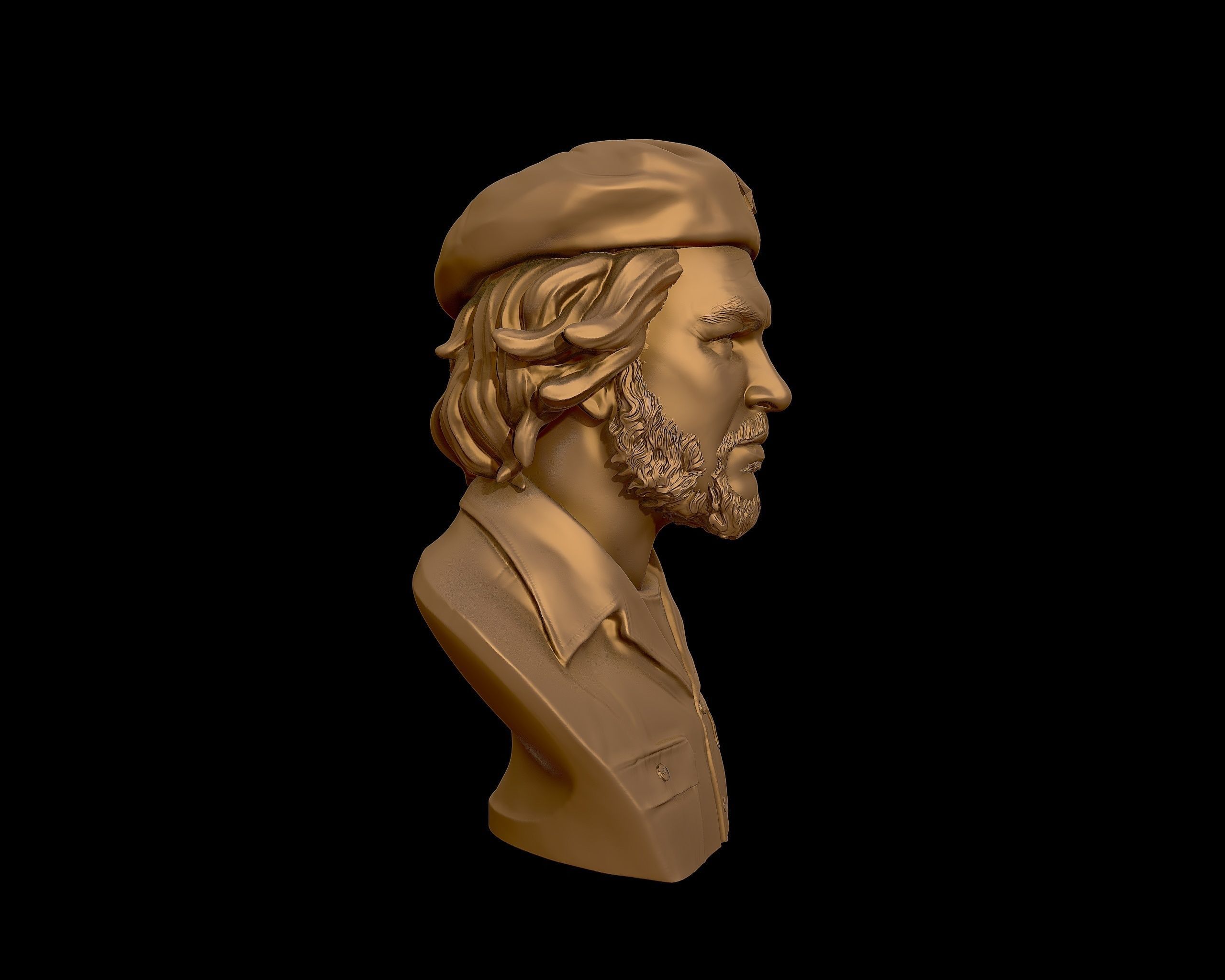 Che Guevara 3D Portrait Sculpture 3D print model_26