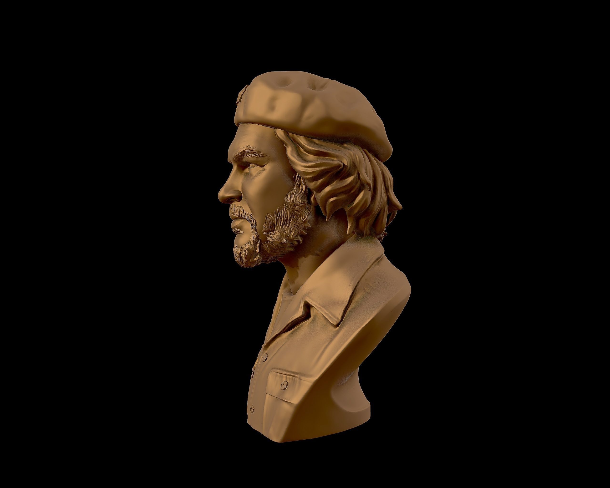 Che Guevara 3D Portrait Sculpture 3D print model_24