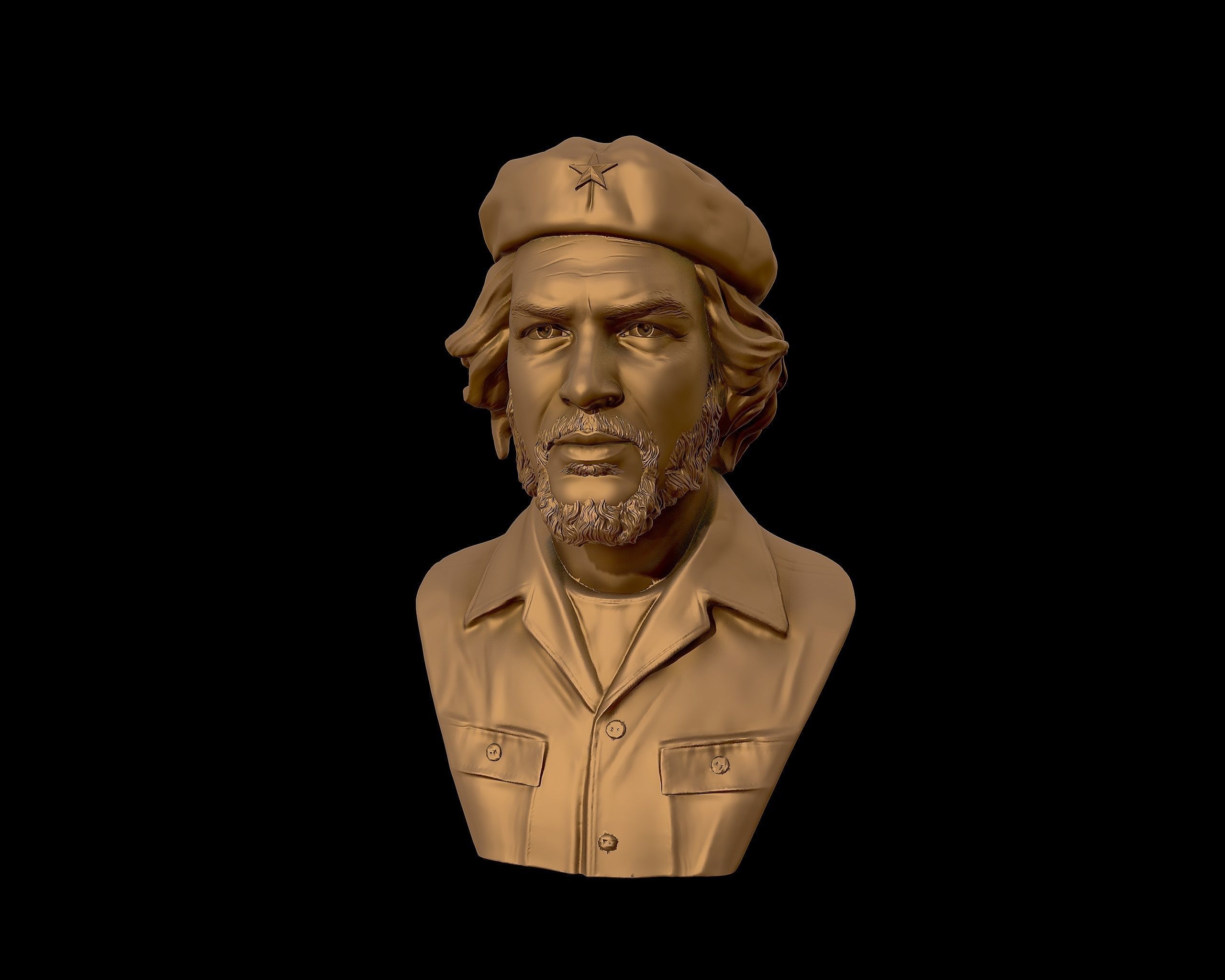 Che Guevara 3D Portrait Sculpture 3D print model_20