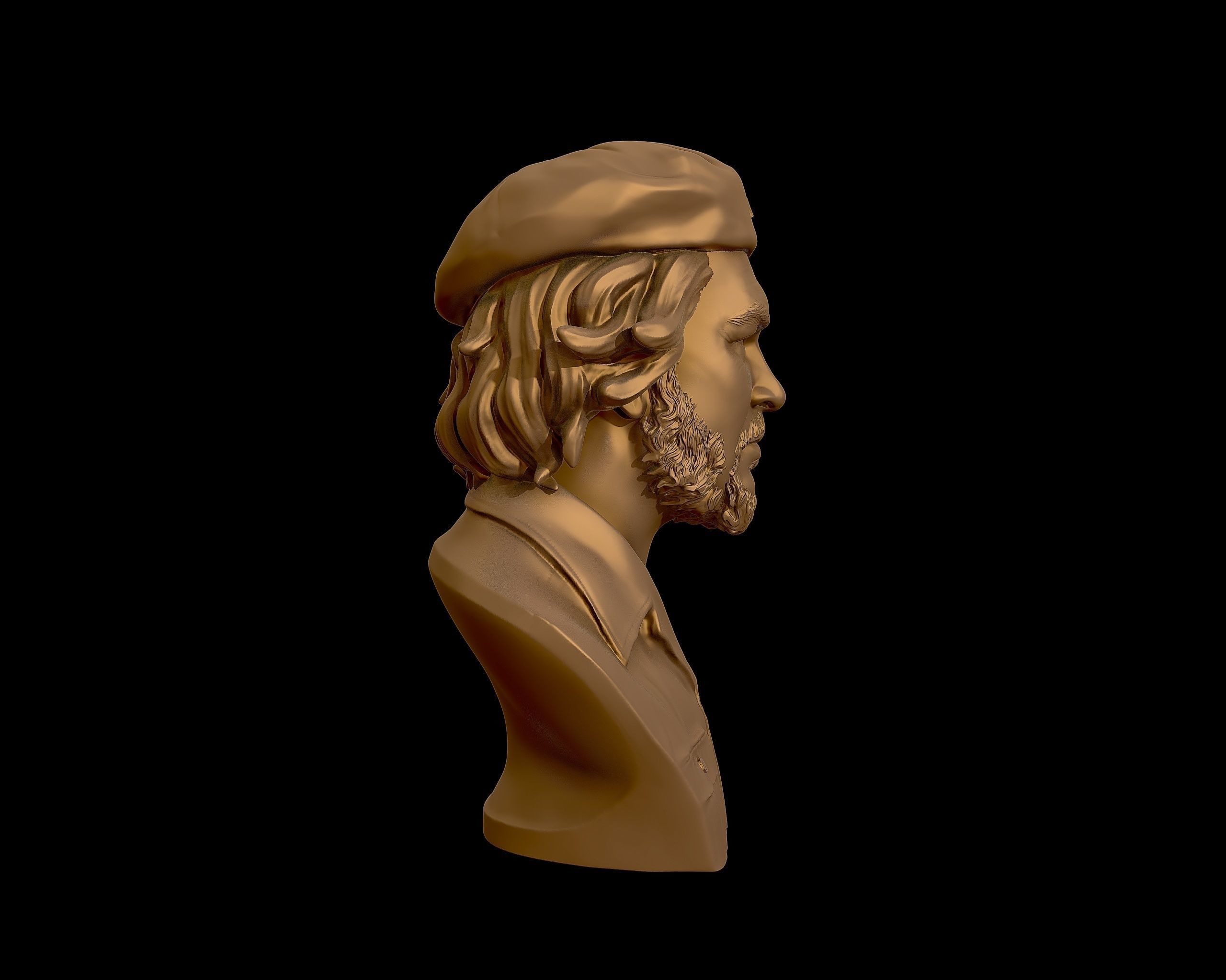 Che Guevara 3D Portrait Sculpture 3D print model_25