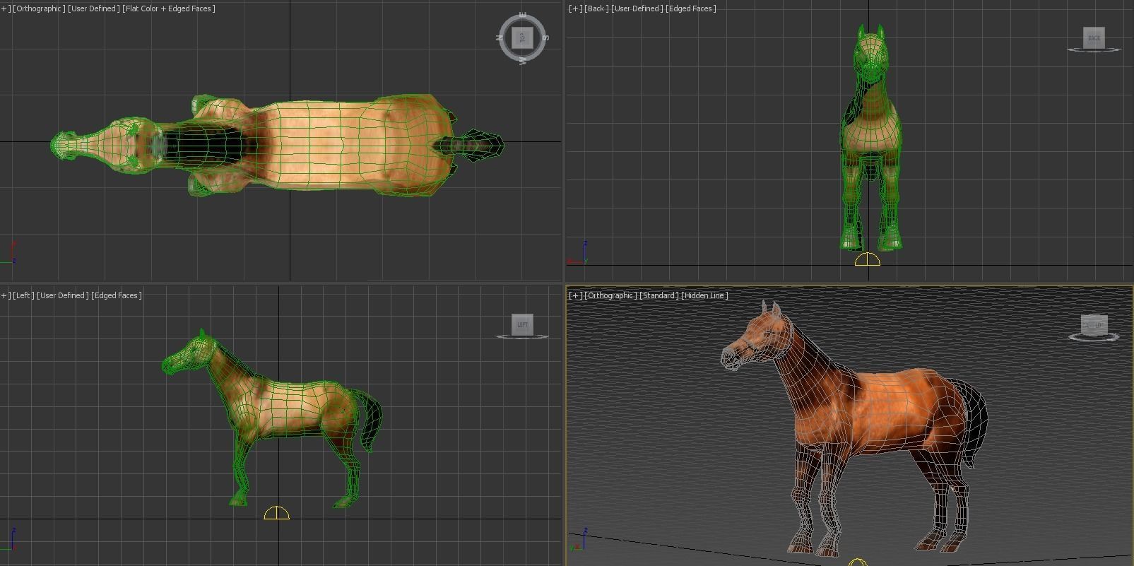 Horse 3D Model galloping Low-poly 3D model_23