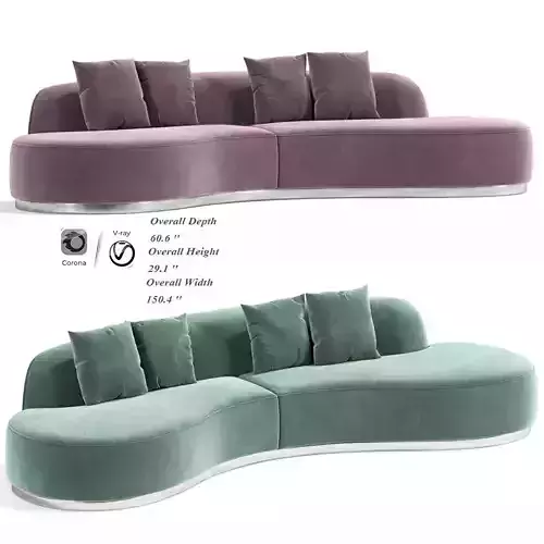 Simona Long Curved Sofa
