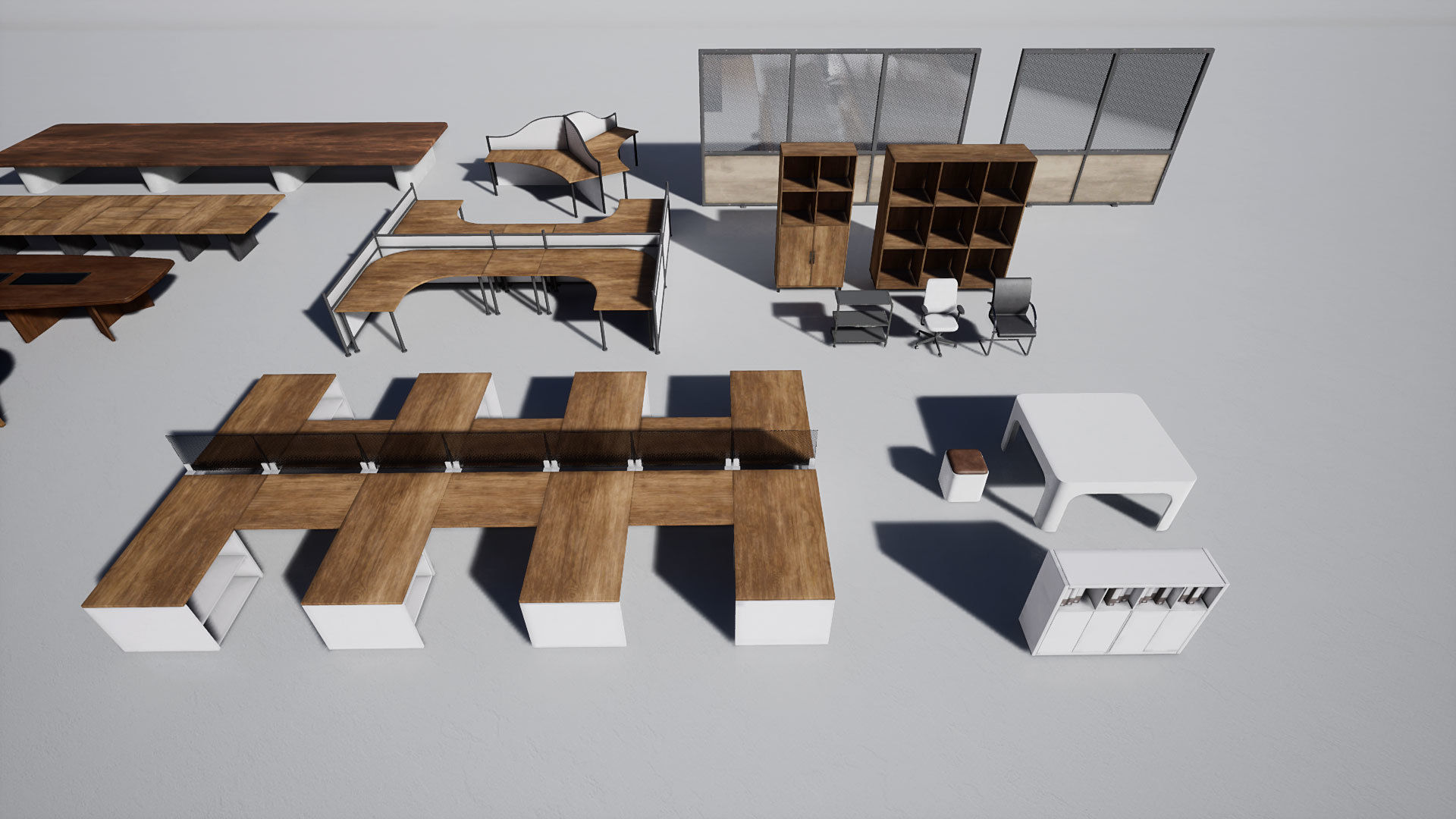 Office Furniture Low-poly 3D model_16