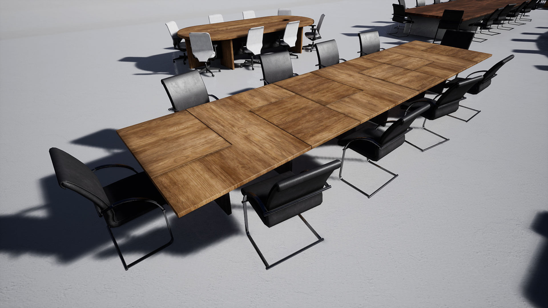 Office Furniture Low-poly 3D model_3