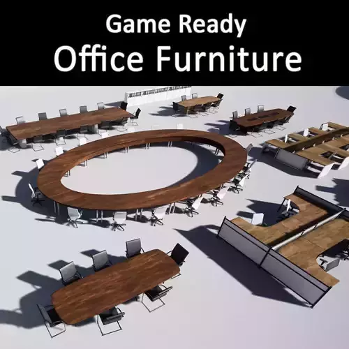 Office Furniture Low-poly 3D model