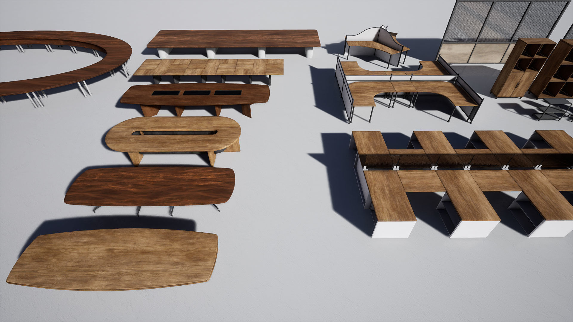 Office Furniture Low-poly 3D model_15