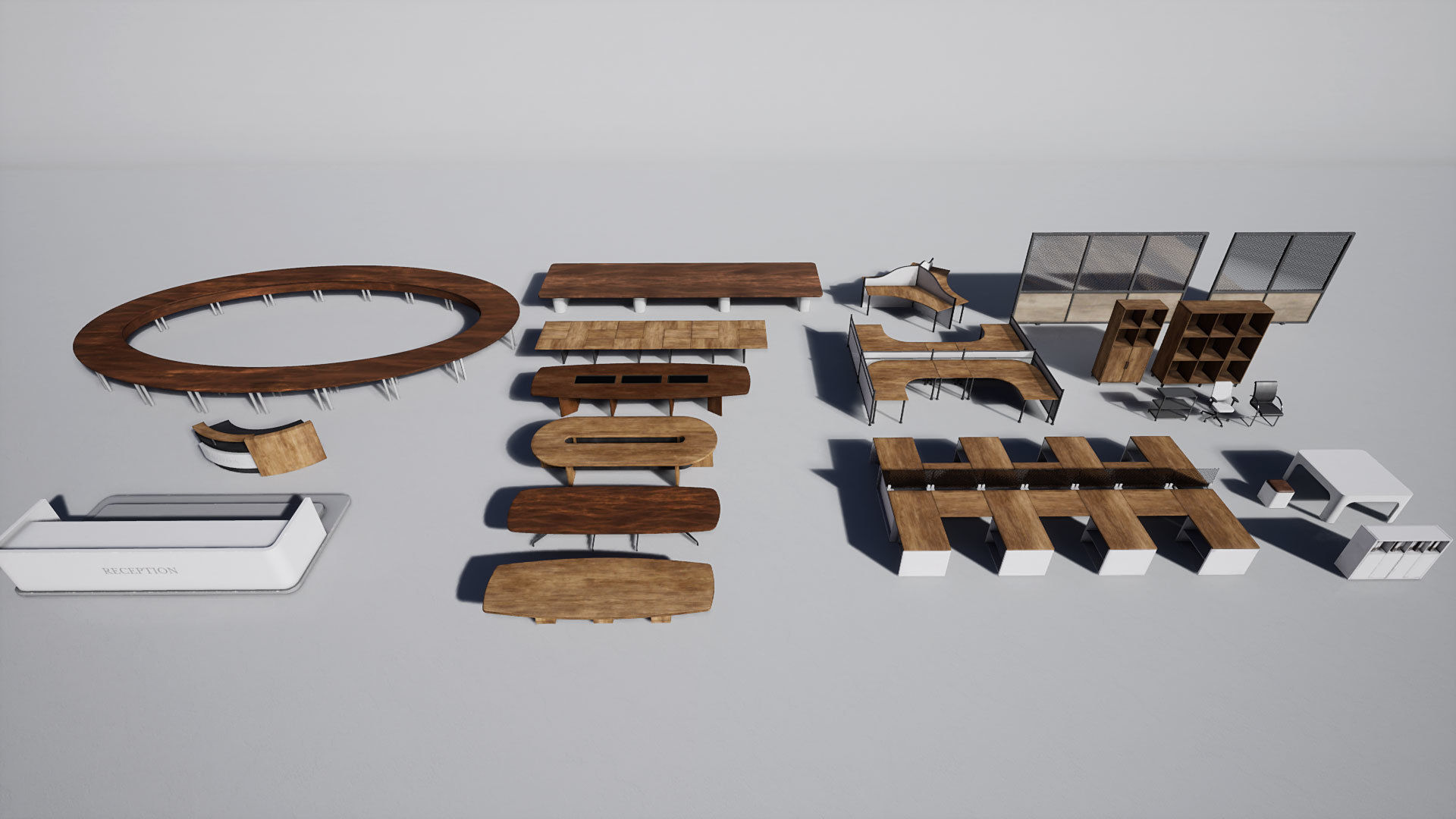 Office Furniture Low-poly 3D model_17