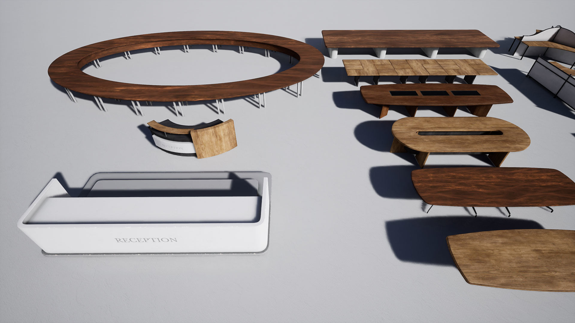 Office Furniture Low-poly 3D model_14