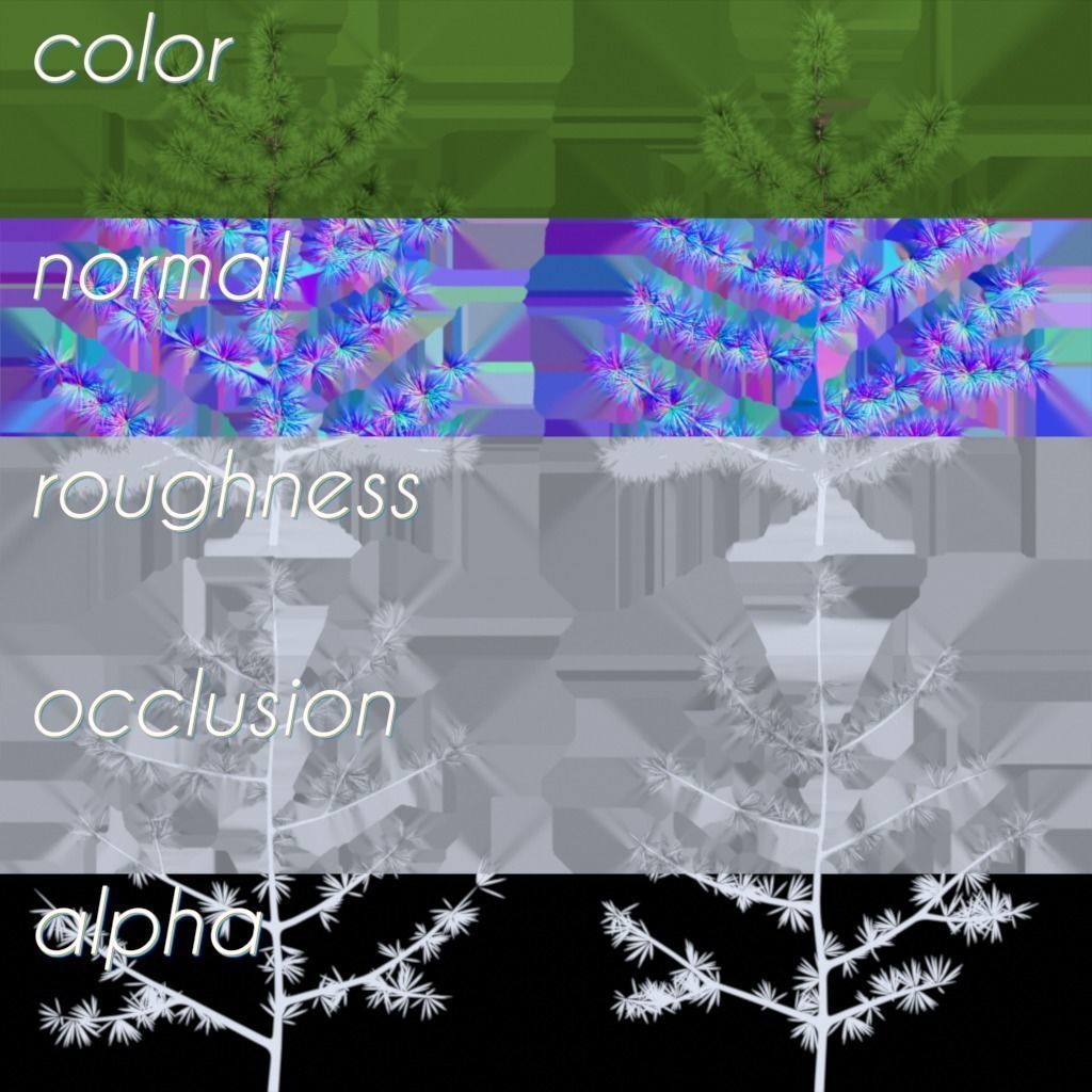 Larch Pine Tree Low-poly 3D model_17