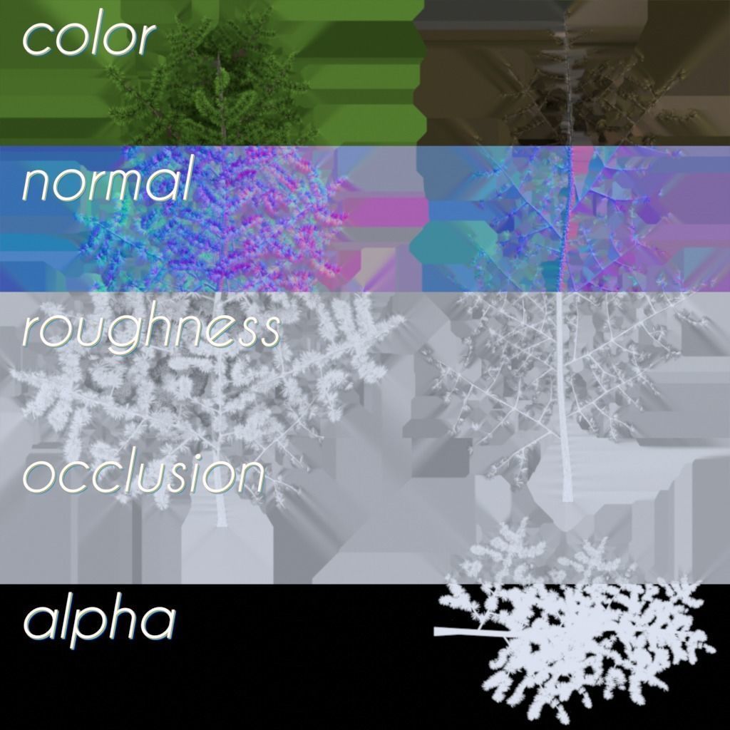 Larch Pine Tree Low-poly 3D model_19