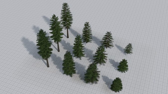 Larch Pine Tree Low-poly 3D model