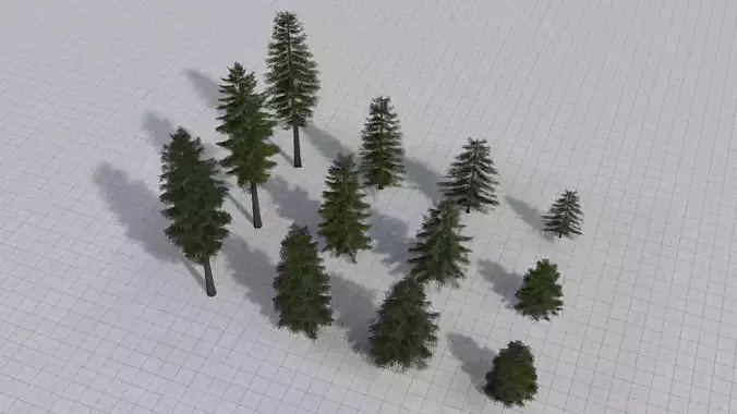 Larch Pine Tree Low-poly 3D model